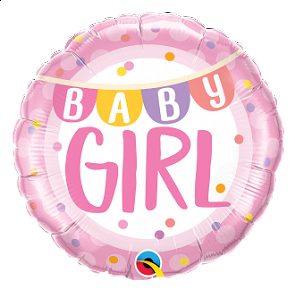 ADD-BAL98 18吋Baby Girl圓形鋁箔升氣球 ADD-BAL98 18吋Baby Girl圓形鋁箔升氣球